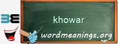 WordMeaning blackboard for khowar